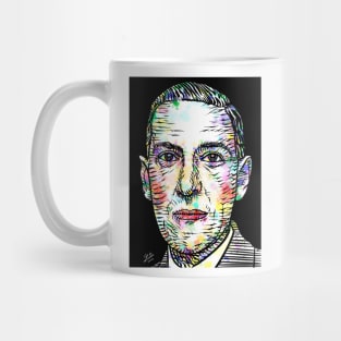 H. P. LOVECRAFT watercolor and ink portrait Mug